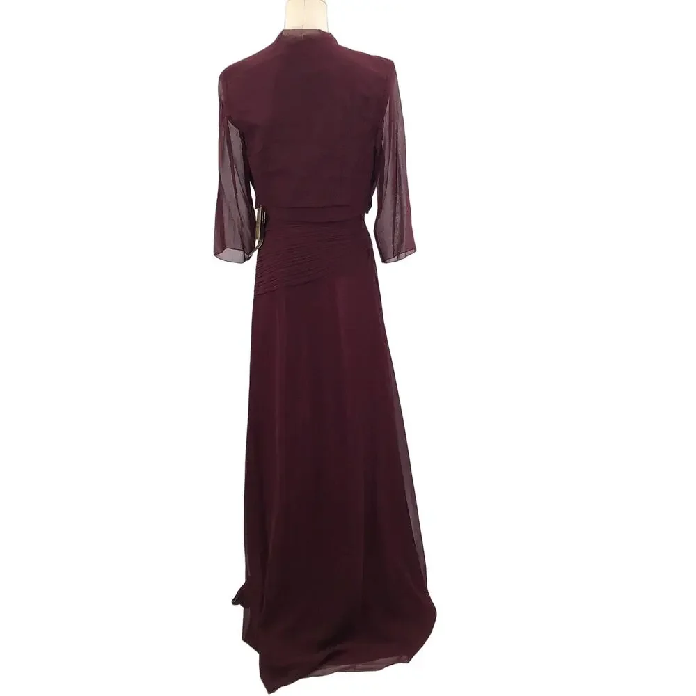 Aspeed Strapless Burgundy Evening Gown - Picture 3 of 11